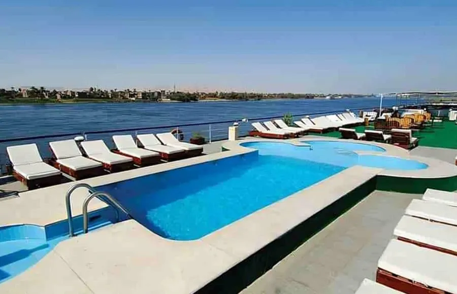 Sun deck of the Royal Princess Amira Nile cruise
